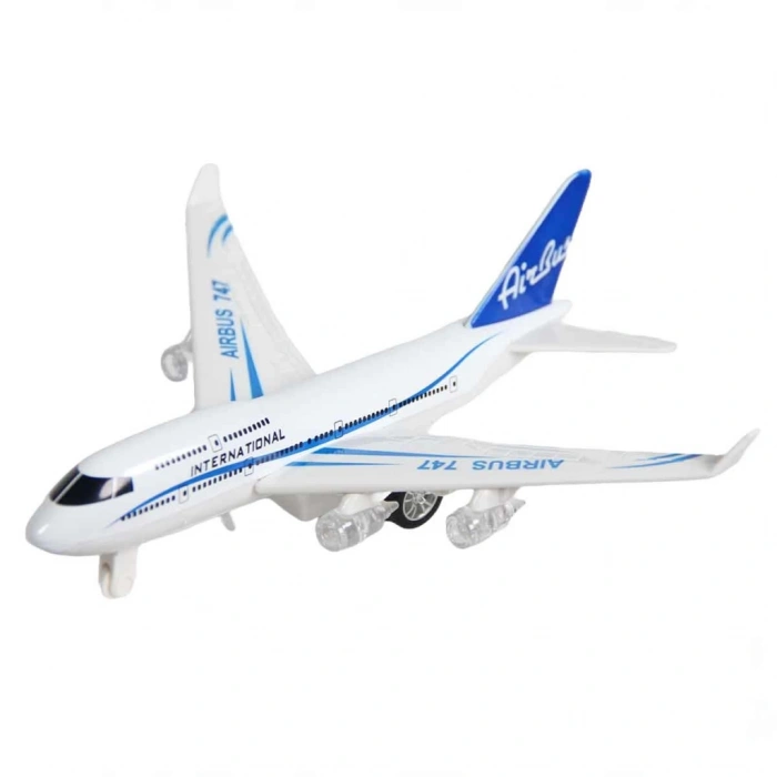 Çocuk Metal Çekbırak Işıklı Sesli Yolcu Uçağı