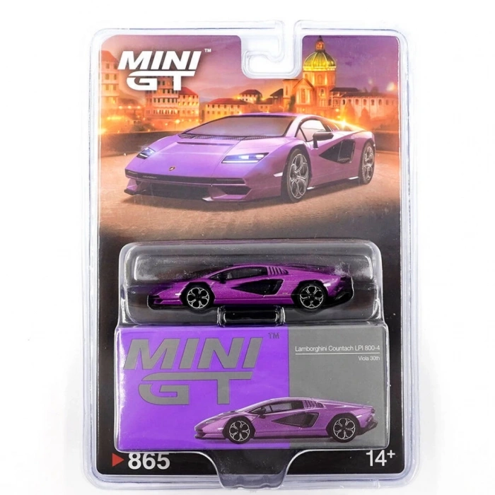 Eğitici Çocuk Mini GT 1/64 Lamborghini Countach LPI 800-4 Viola 30th - Blister Paket