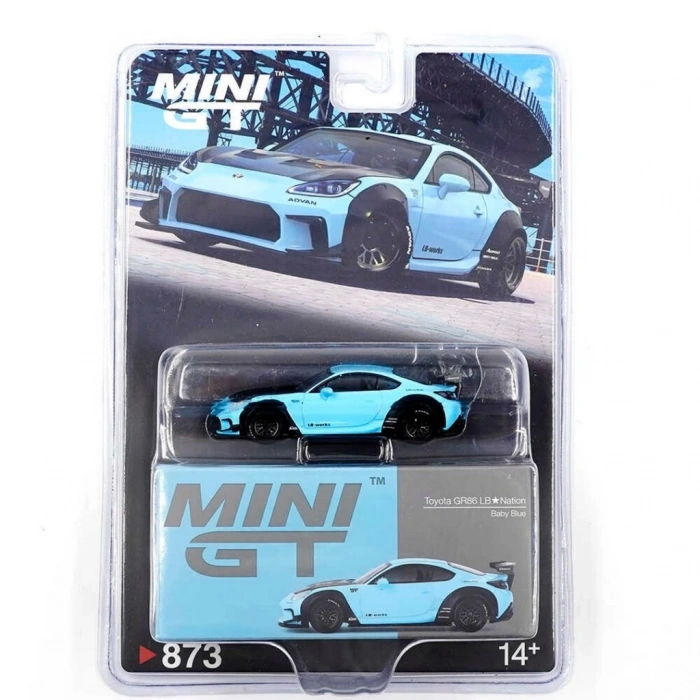 Eğitici Çocuk Mini GT 1/64 Toyota GR86 LB Nation Baby Blue - Blister Paket