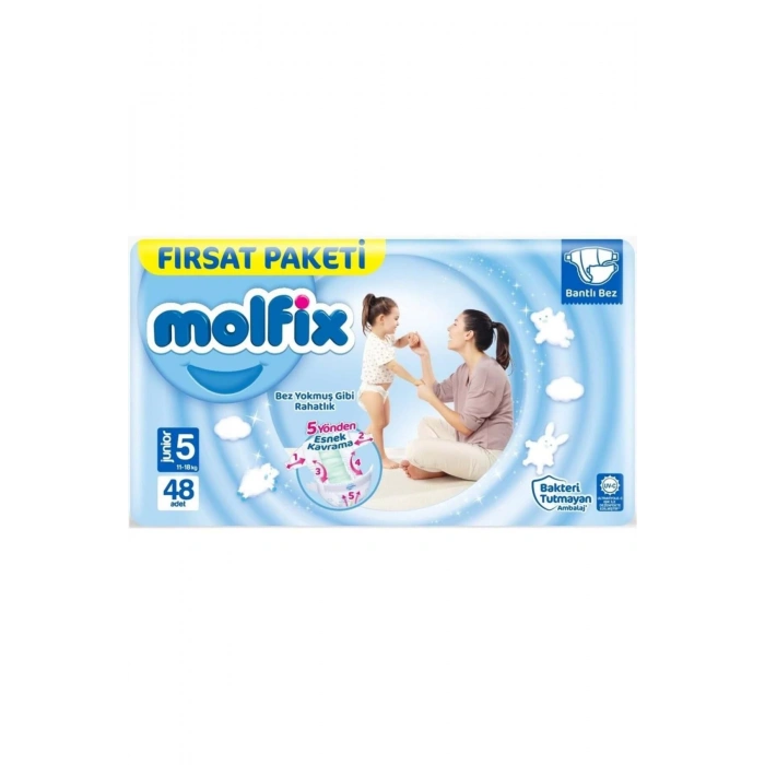 Molfix Bebek Bezi Fırsat Paketi 5 Beden 11-18 Kg 48 Adet
