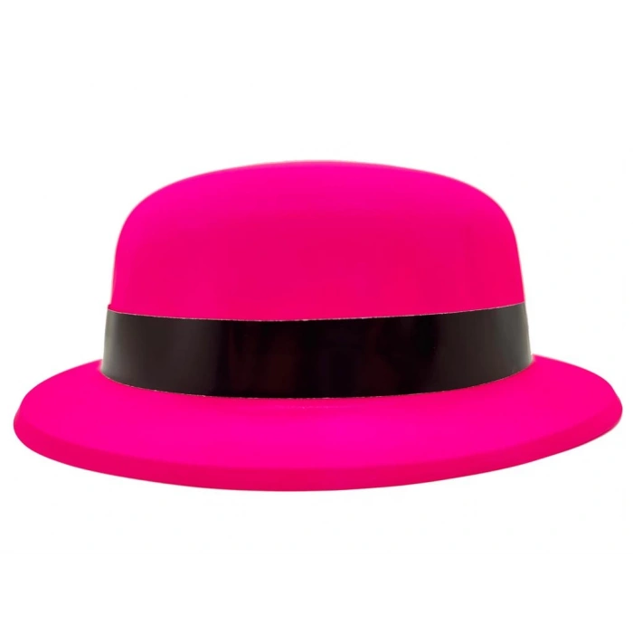 Çocuk Neon Partisi Pembe Renk Melon Plastik Parti Şapkası