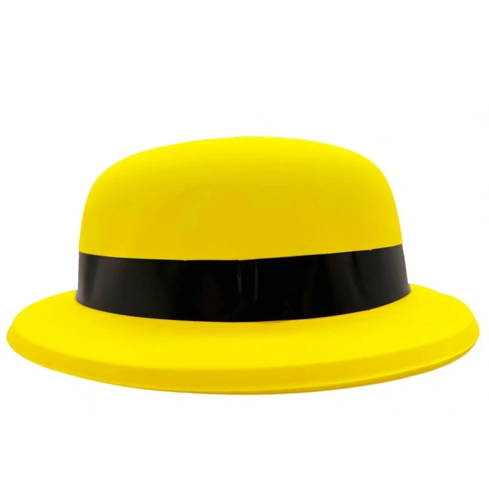 Çocuk Neon Partisi Sarı Renk Melon Plastik Parti Şapkası