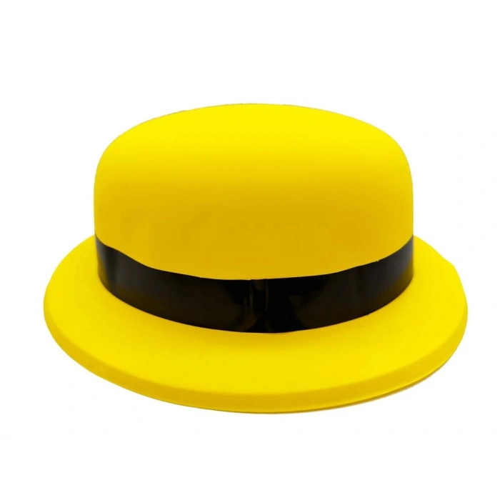 Çocuk Neon Partisi Sarı Renk Melon Plastik Parti Şapkası