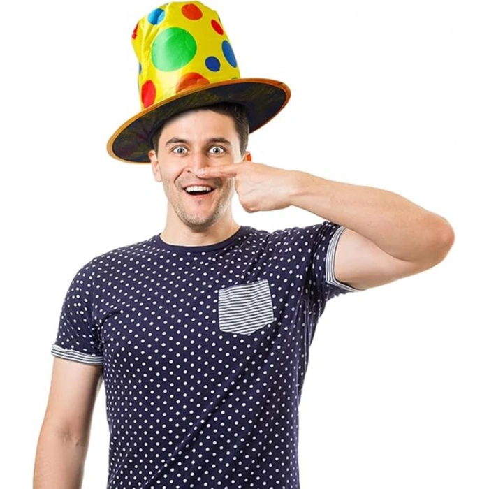 Palyaço Şapkası Rengarenk Puantiyeli Parti Aksesuarı