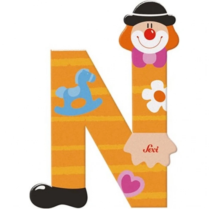 Eğitici Oyuncak Palyanço Ahşap Harf N