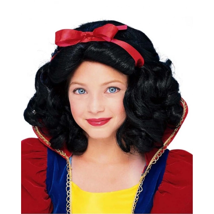 Pamuk Prenses Peruğu Kırmızı Fiyonklu Çocuklar İçin Şık ve Eğlenceli