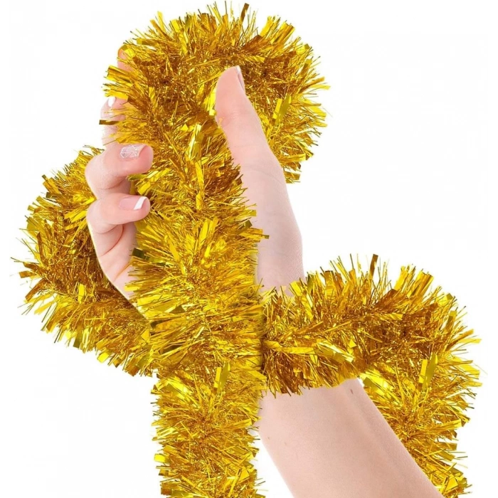 Çocuk Parti İçin Sim Süs 2 Metre Uzunluk 6 cm Genişlik Altın Renk İthal