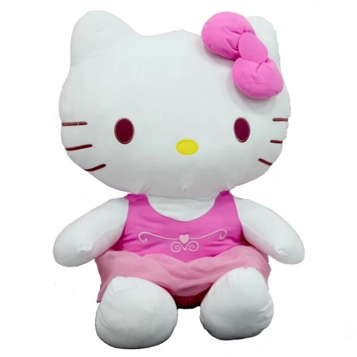  Peluş Hello Kitty Elbiseli Kurdeleli 50Cm