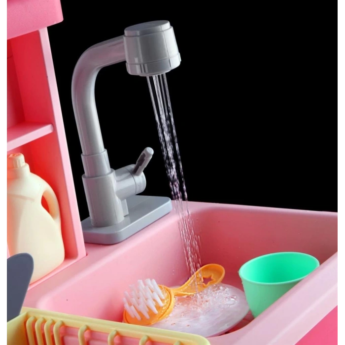 Çocuk Pilli İnteraktif Lavabo Seti Pembe