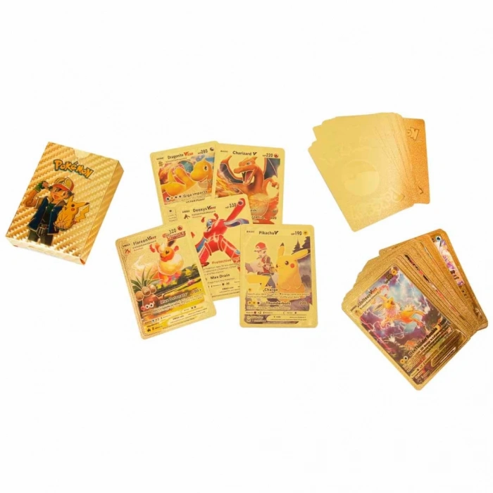 Çocuk Pokemon Starter Kartları Gold 55li Paket