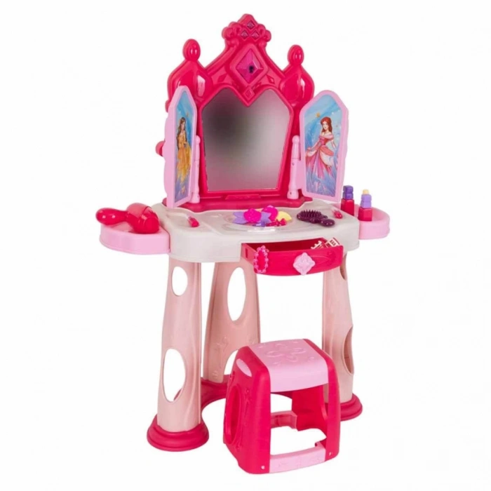 Çocuk Pretty Pinky Işıklı ve Sesli Makyaj Masası Oyun Seti