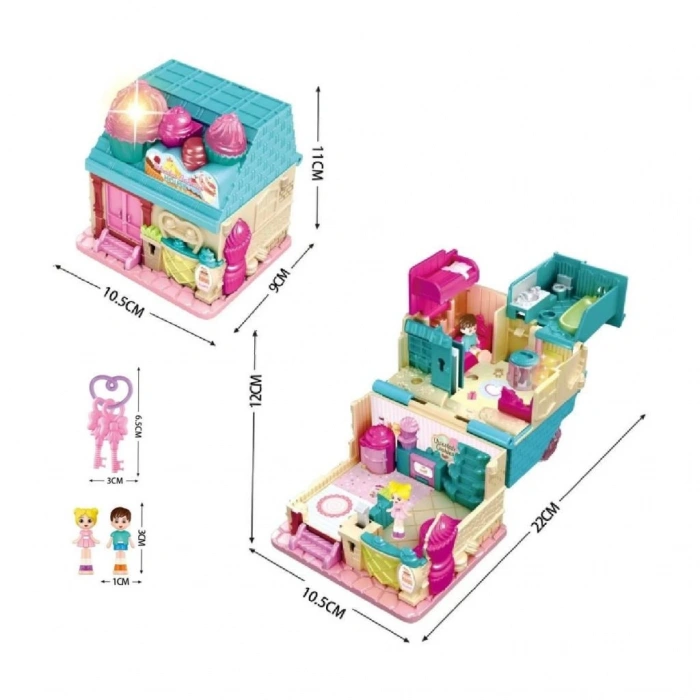 Çocuk QF2910-11-12-13-14-15 Işıklı Müzikli Aksesuarlı Ev Serisi Açılıp-Katlanır