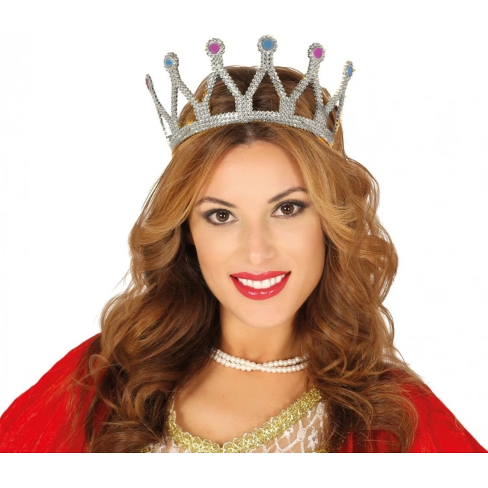 Eğitici Çocuk Rönesans Kostümlü Kraliyet Ortaçağ Gümüş Kraliçe Prenses Tacı