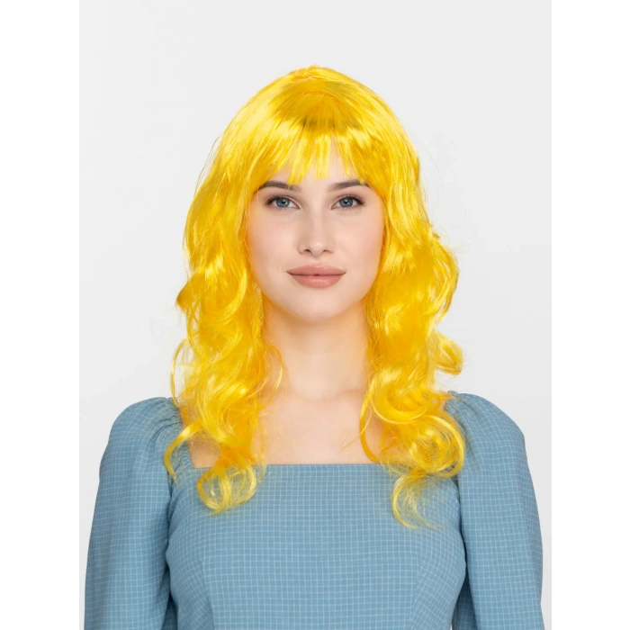 Çocuk Sarı Renk Uzun Dalgalı Parti Peruğu
