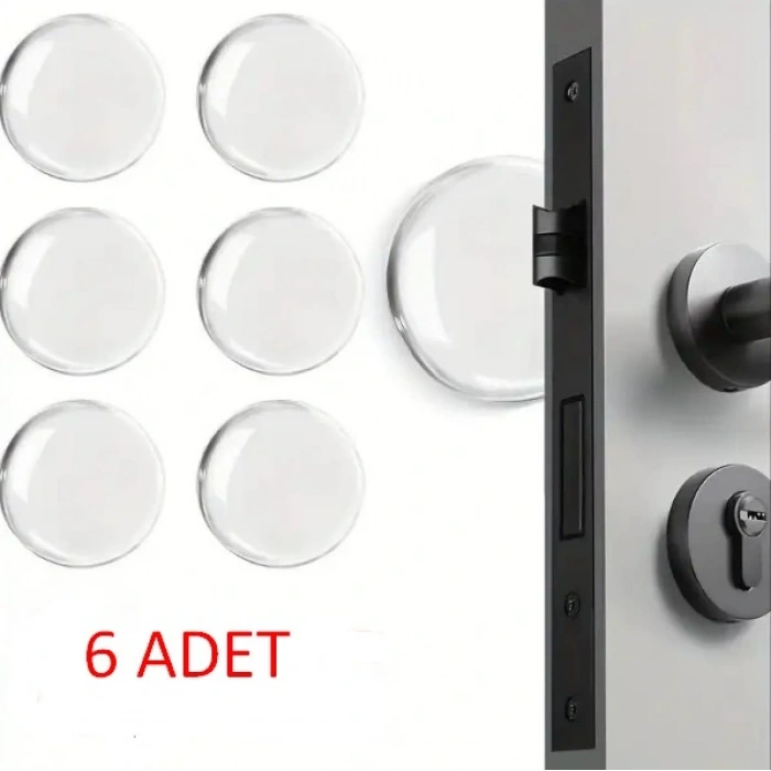 Eğitici Oyuncak Şeffaf  Silikon Mobilya ve Kapı Durdurucu Darbe Pedi 6 lı