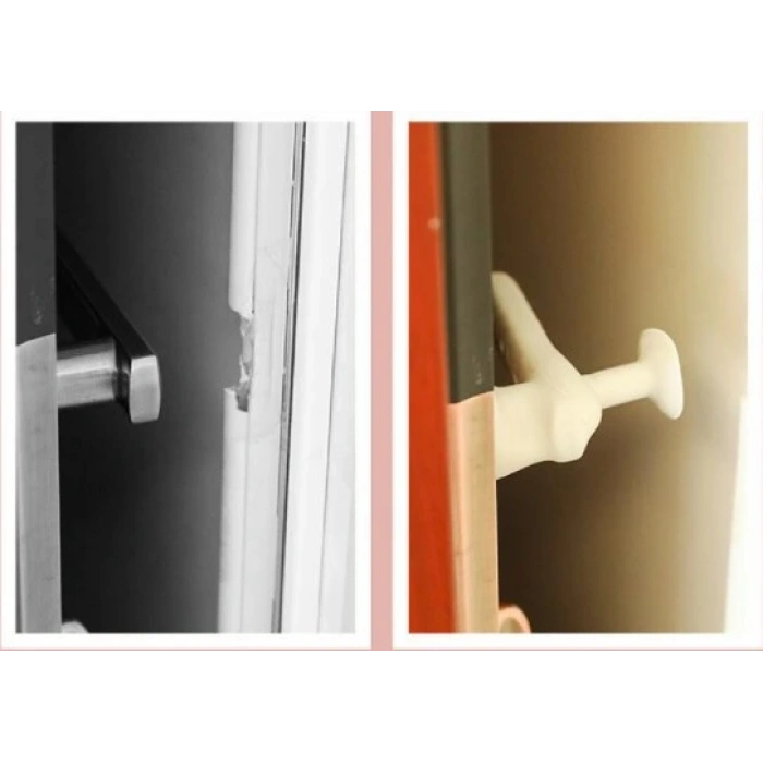 Eğitici Oyuncak Silikon Duvar Koruyucu Kapı Stoperi GRİ