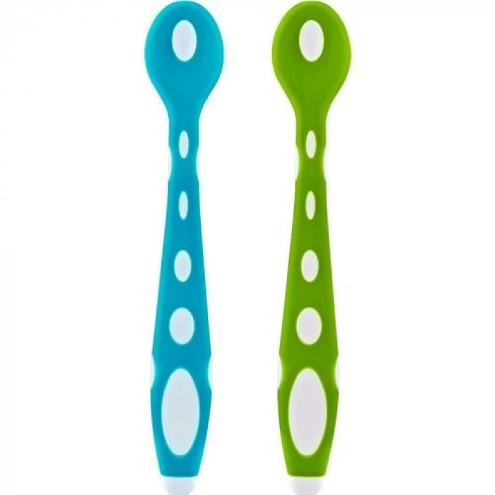 Çocuk Silikon Mama Kaşığı 563 Mavi Yeşil