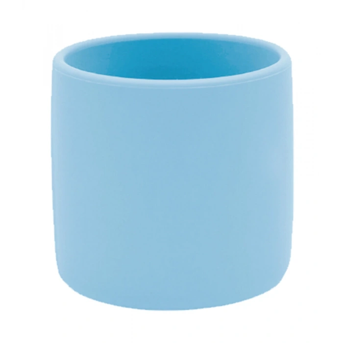 Silikon Mini Bardak Mineral Blue Bebek İçin Kaymaz ve Güvenli Silikon Bardak