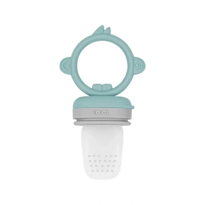   Silikon Püre Meyve Sebze Emziği Aqua Green / Powder Grey