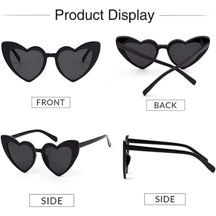 Eğitici Çocuk Siyah Renk Kalp Şekilli Parti Gözlüğü 15x5 cm