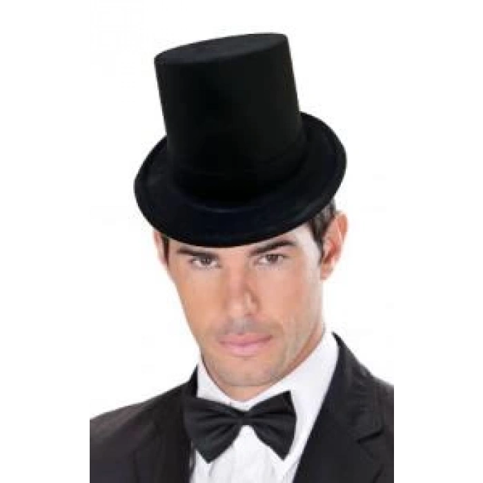 Çocuk Siyah Renk Plastik Nubuk Kadife Kaplama Fötr Şapka 11 cm