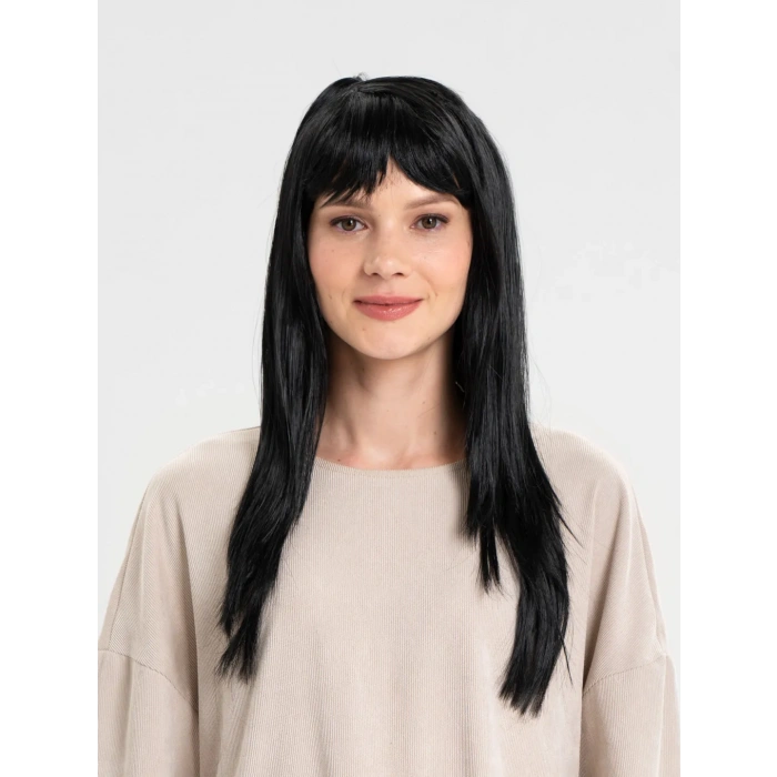 Siyah Uzun Parti Perugu Şık ve Dikkat Çekici Aksesuar