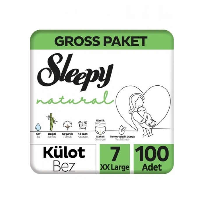 Eğitici Oyuncak Sleepy Natural Külot Bez Gross Paket 7 Beden 100 Adet