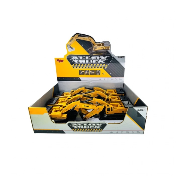 Eğitici Çocuk SZT-8891  Sürtmeli  Metal İnşaat Aracı 1 55 Ekskavatör