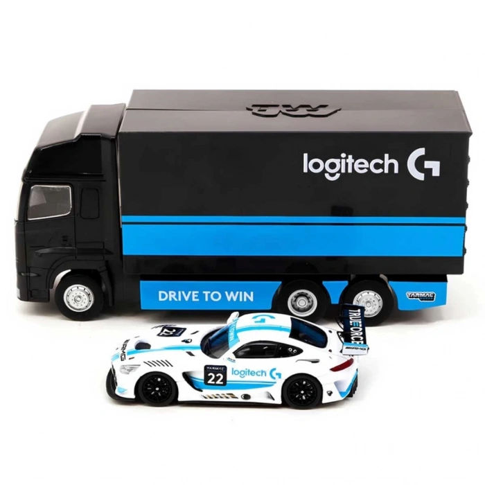 Çocuk Tarmac Works 1:64 X Logitech Mercedes AMG GT3 Logitech G Race with Plastic Truck Packaging