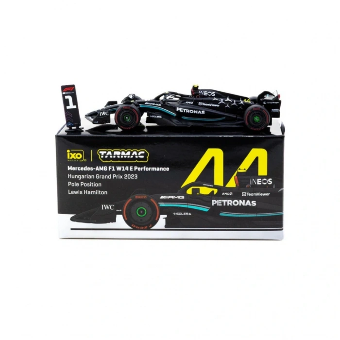 Eğitici Oyuncak Tarmac Works X iXO Models 1/64 Mercedes-AMG F1 W14 E Performance Hungarian Grand Prix 2023 Pole Position Lewis Hamilton