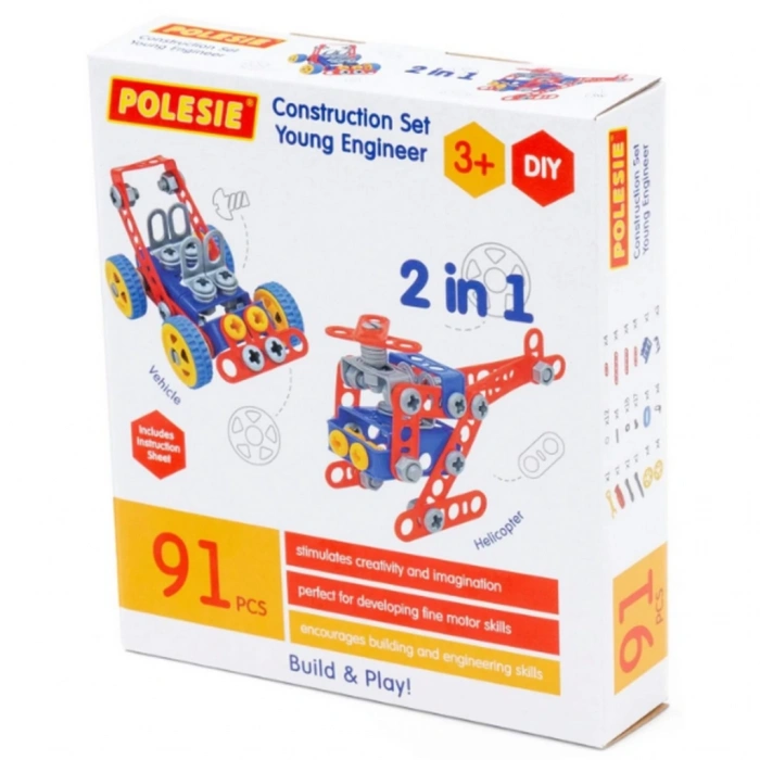 Çocuk Tasarım Parçası Mucit 91 Parça Kutuda 72986