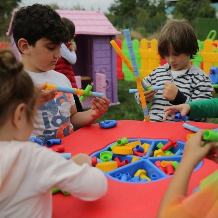 Çocuk Tekerlekli Boru Lego 72 Parça