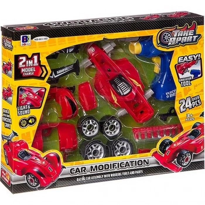 Çocuk Matkaplı Formula F1 Araba Modifiye Seti Sesli Işıklı Sök Tak