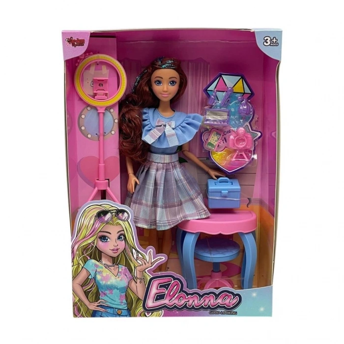 Eğitici Çocuk  Oyuncak WG66956 -Vardem Kutulu Güzellik Masalı Çantalı Bebek Set 11,5 inç