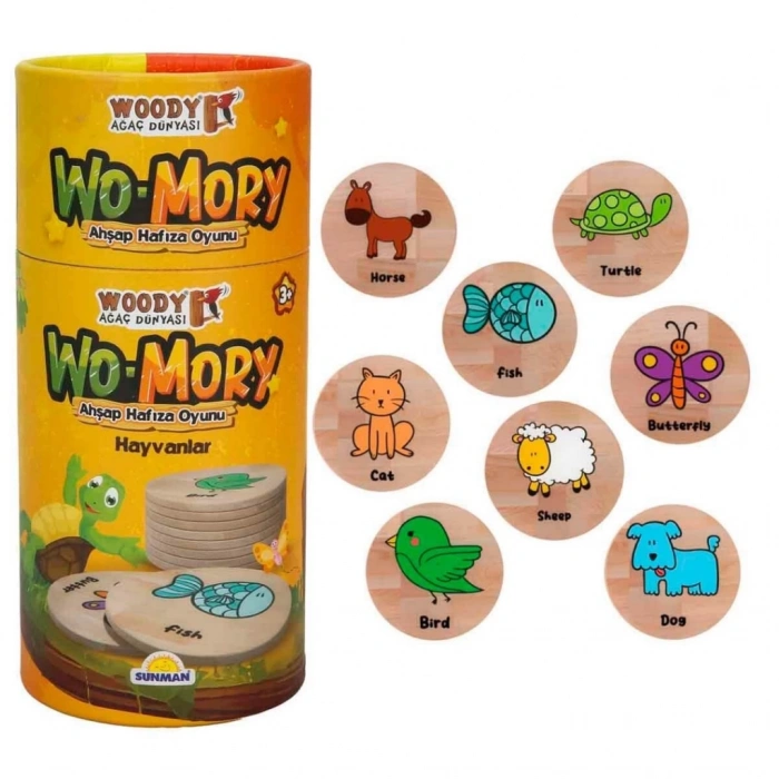 Eğitici Çocuk  Oyuncak Woody Wo-Mory Ahşap Hafıza Oyunu