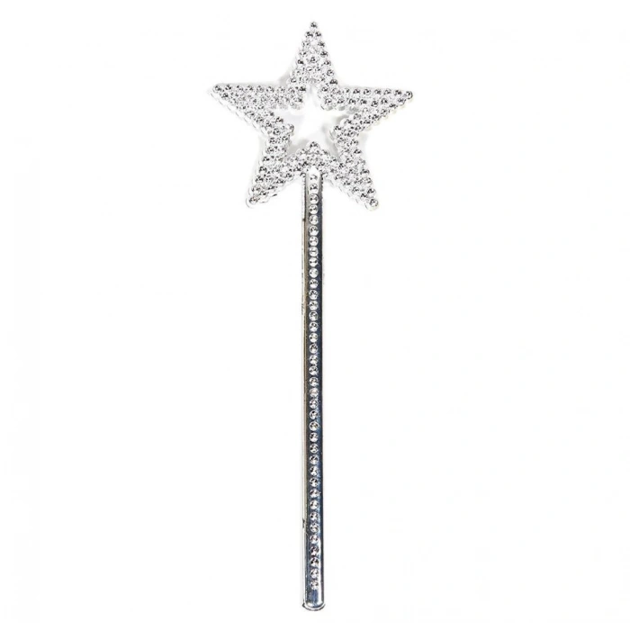 Çocuk Yıldız Model Peri Asası Melek Asası Prenses Asası Metalize Gümüş Renk