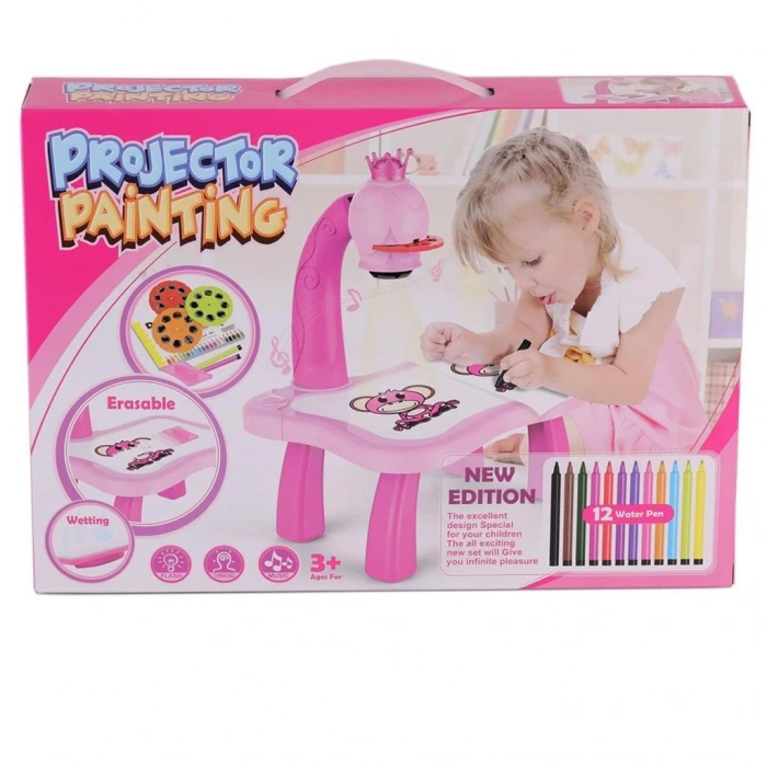 Çocuk Eğitici Oyuncak YM6776 Kutulu interaktif  projector Resim Boyama
