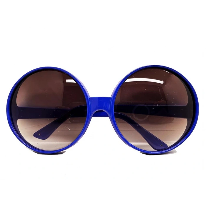 Çocuk Yuvarlak Yeşilçam 80 li 90 lı Yıllar Parti Gözlüğü Retro Mavi Renk