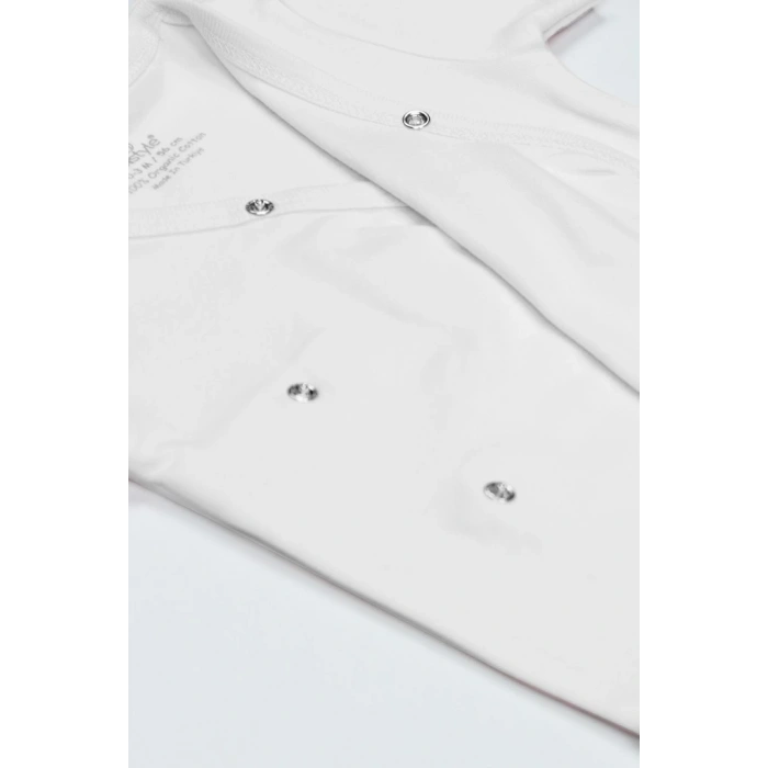 Organik Natural Basic Style Kruvaze Uzun Kol Body BS17102 Beyaz