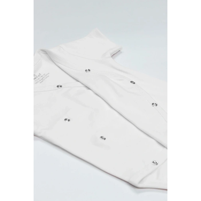 Organik Natural Basic Style Kruvaze Yarım Kol Body BS17101 Beyaz