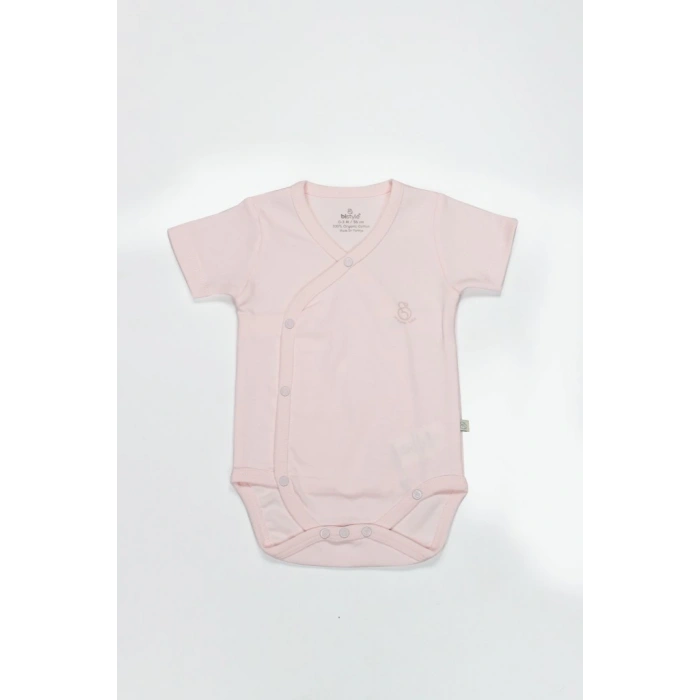 Organik Natural Basic Style Kruvaze Yarım Kol Body BS17101 Pembe