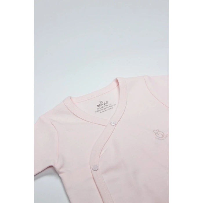 Organik Natural Basic Style Kruvaze Yarım Kol Body BS17101 Pembe