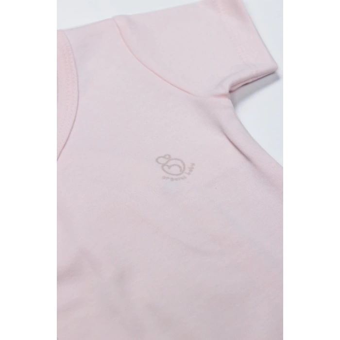 Organik Natural Basic Style Kruvaze Yarım Kol Body BS17101 Pembe