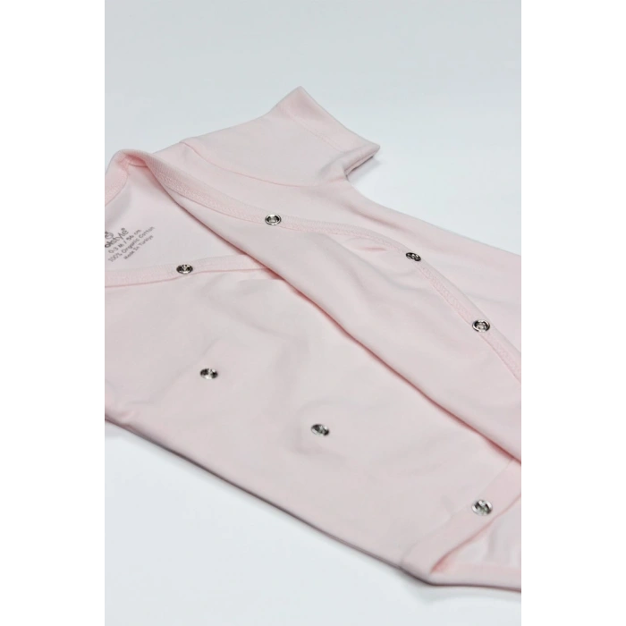 Organik Natural Basic Style Kruvaze Yarım Kol Body BS17101 Pembe