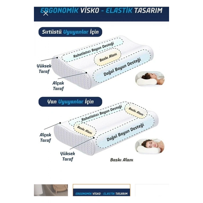 Ortopedik Visco Boyun Yastığı Boyun Düzleşmesine Destekli Lüks Yastık