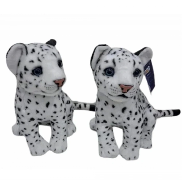 PL50135 25 CM OTURAN KÜÇÜK BEYAZ LEOPAR-HLY