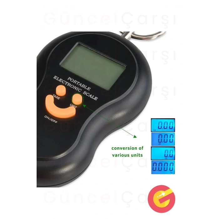 Pratik Pilli Dijital Bagaj Bavul Valiz Ağırlık Ölçme Tartısı, 50 KG Tartma Kapasitesi, Piller Hediye