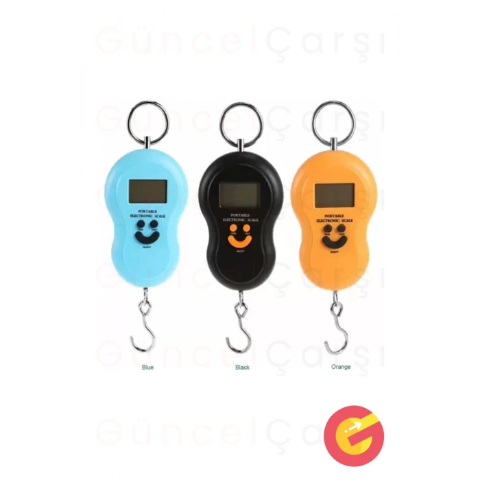 Pratik Pilli Dijital Bagaj Bavul Valiz Ağırlık Ölçme Tartısı, 50 KG Tartma Kapasitesi, Piller Hediye