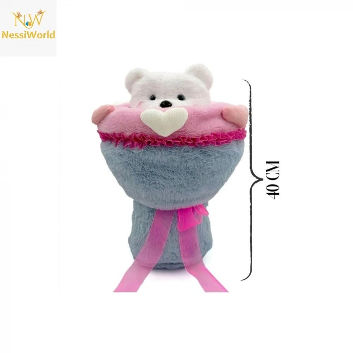 Sevgi Buketi Peluş Ayıcıklı Peluş Çiçek Buketi 40 cm
