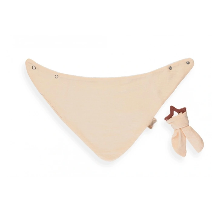 Silikon Diş Kaşıyıcılı Müslin Önlük 736 Somon